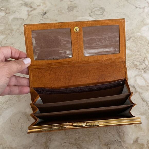 Rare Vintage Elephant Leather Long Bi-Fold Wallet Exotic - Picture 4 of 13